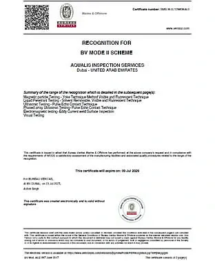 Inspections Companies Certification