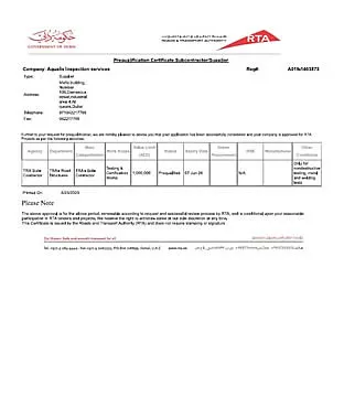 Inspections Companies Certification