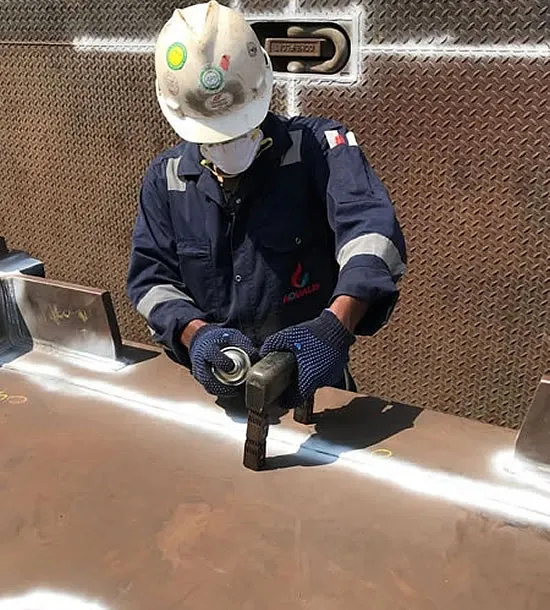 magnetic particle inspection on steel component UAE