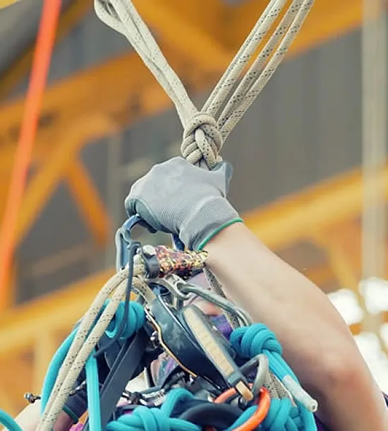 rope access technician performing high rise industrial inspection in Dubai